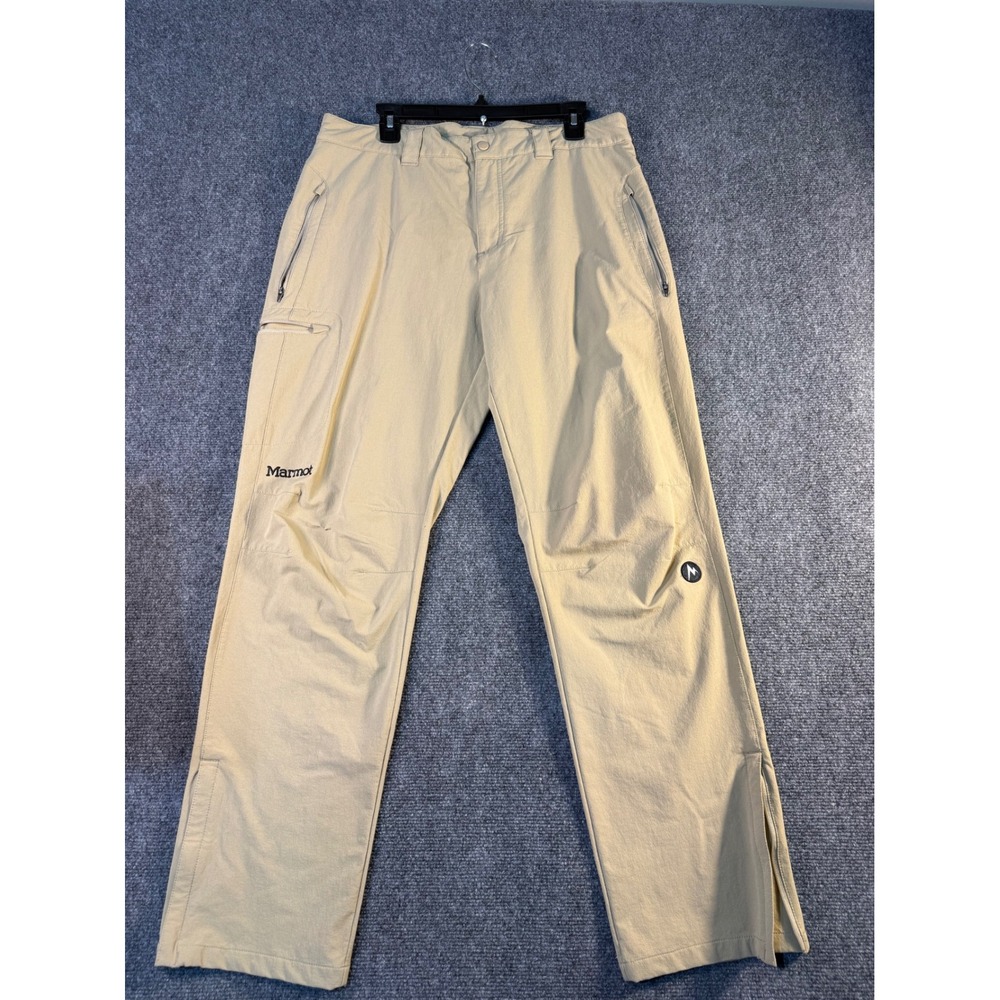 Marmot Mens Tan Khaki Hiking Pants Size 36x31 Performance Outdoor Stretch Trail